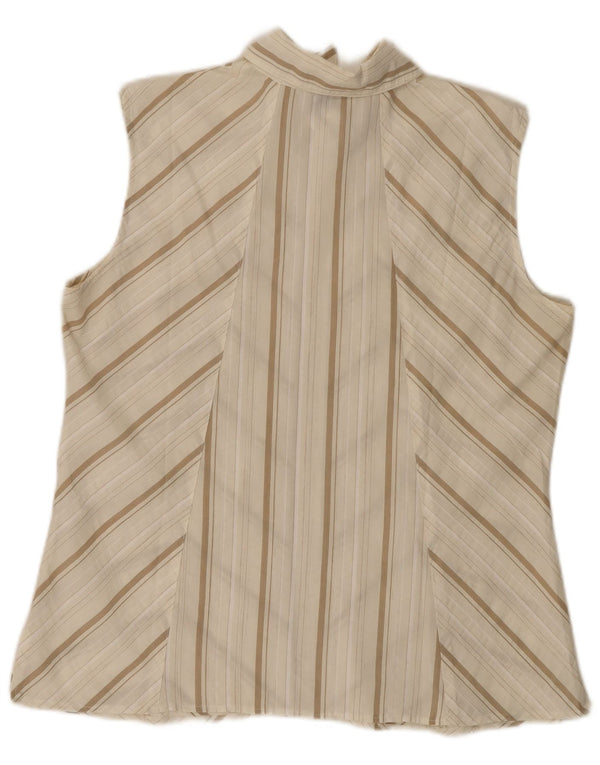 oltre Ärmellose Hemdbluse für Damen, UK 20 2XL, gebrochenes Weiß, Chevron-Polyester