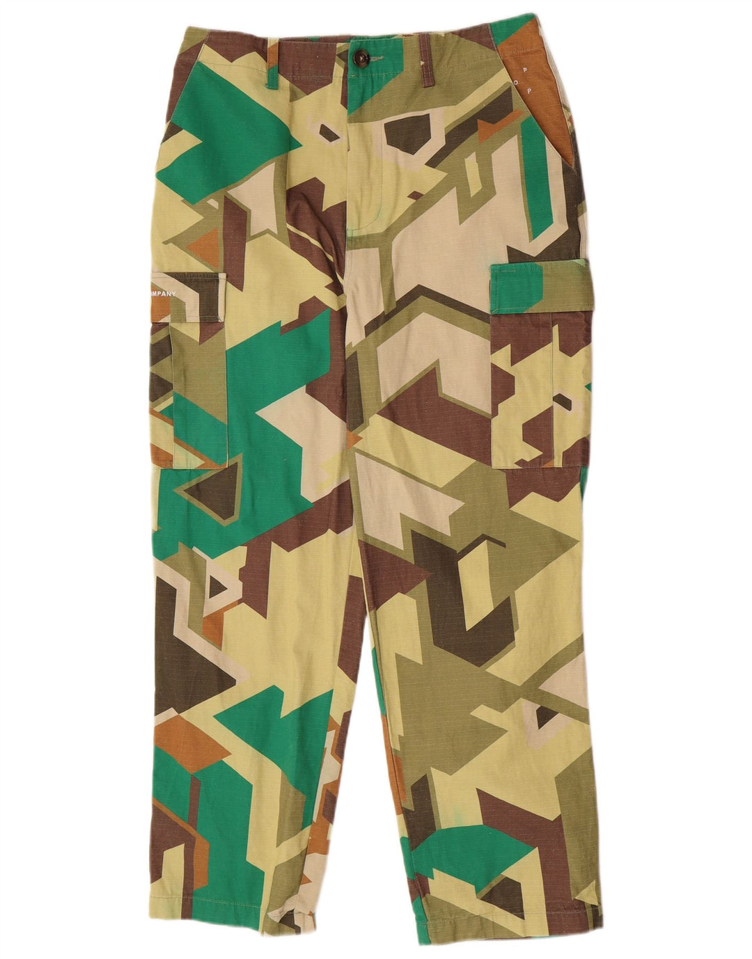 Vintage Herren Cargohose Medium W32 L28 Mehrfarbige geometrische Baumwolle