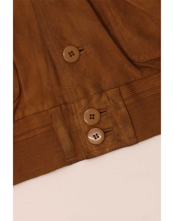 James Dillon Herren Wildleder Bomberjacke UK 40 Large Beige Leder