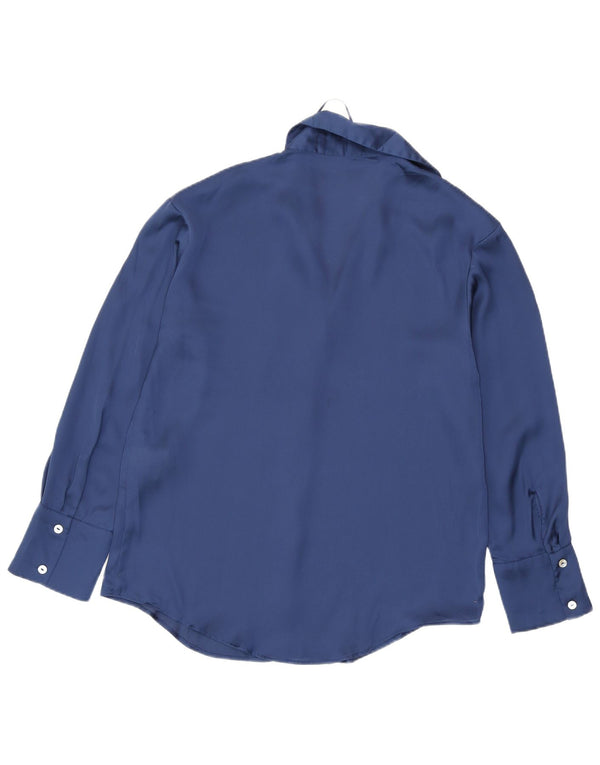 Zara Damen Übergroße Hemdbluse UK 6 XS Blau Polyester