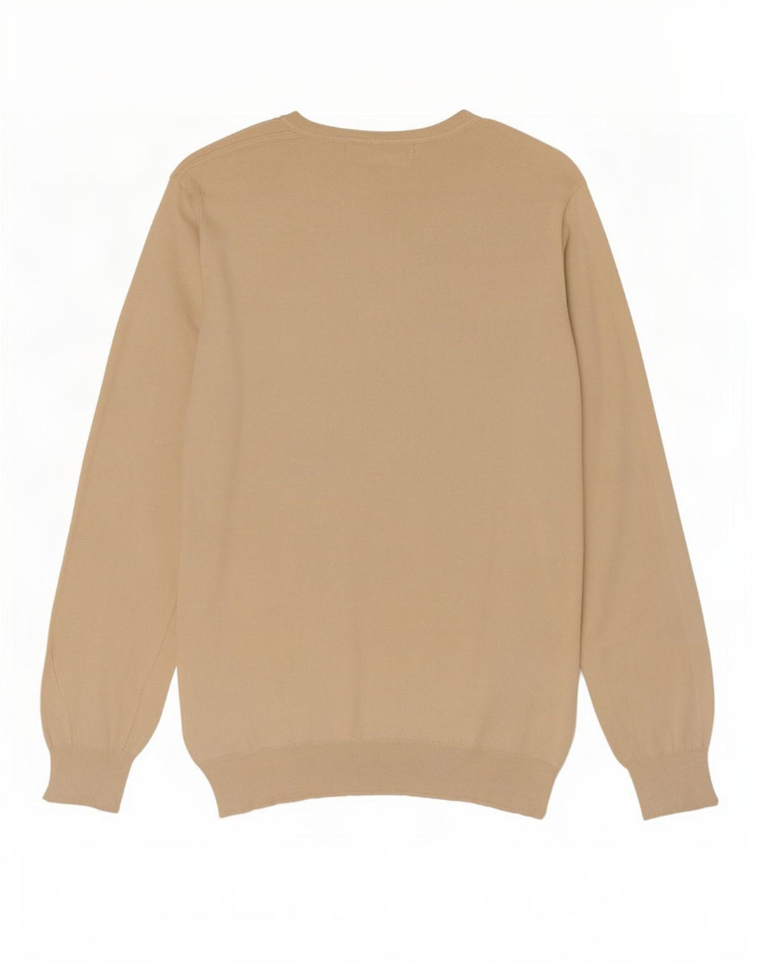 Zara Herren-Pullover mit V-Ausschnitt, groß, beige Baumwolle