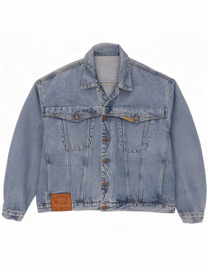 Vintage Herren Jeansjacke UK 40 Groß Blau