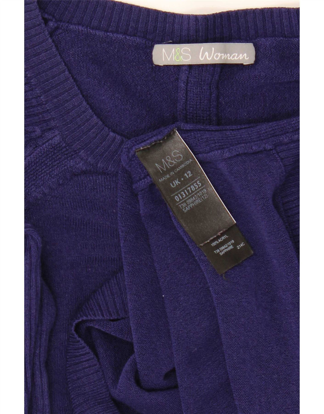 Marks & Spencer Damen-Pullover mit U-Boot-Ausschnitt, Gr. 12, mittleres Marineblau