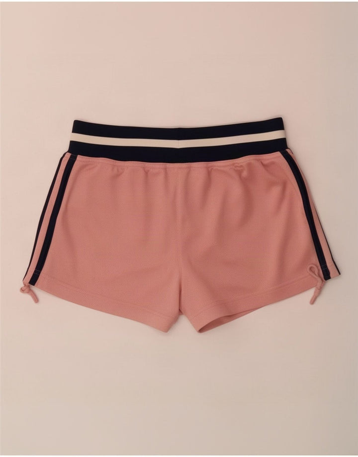 Adidas Damen Sportshorts UK 12 Mittelrosa Colourblock Polyester