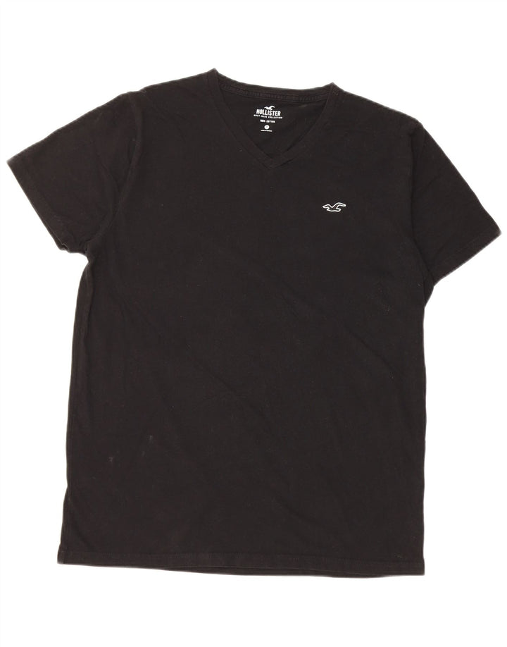 Hollister Herren-T-Shirt-Oberteil aus mittelschwarzer Baumwolle