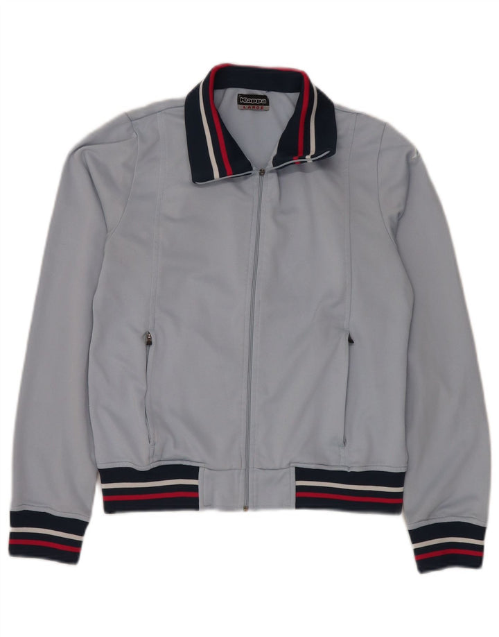 KAPPA Damen-Trainingsanzug-Top-Jacke, UK 14, groß, blaues Farbblock-Polyester