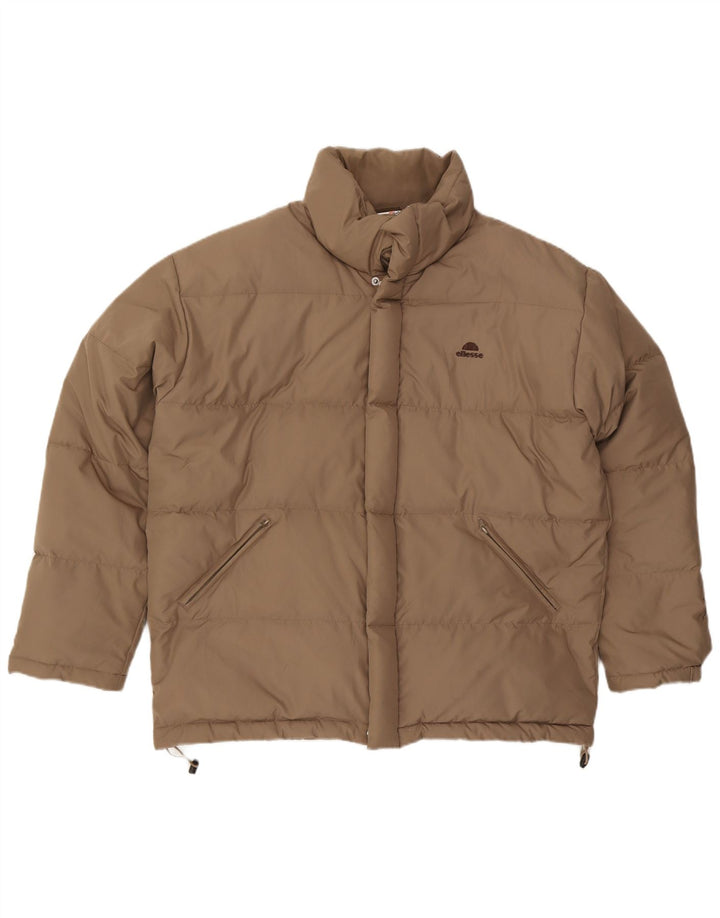 Ellesse Herren Wattierte Jacke UK 40 Large Beige Polyester