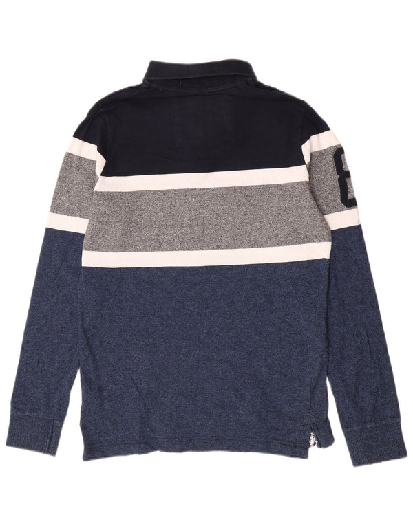 Superdry Langarm-Rugby-Poloshirt für Jungen, 15–16 Jahre, XL, Blau, Farbblock