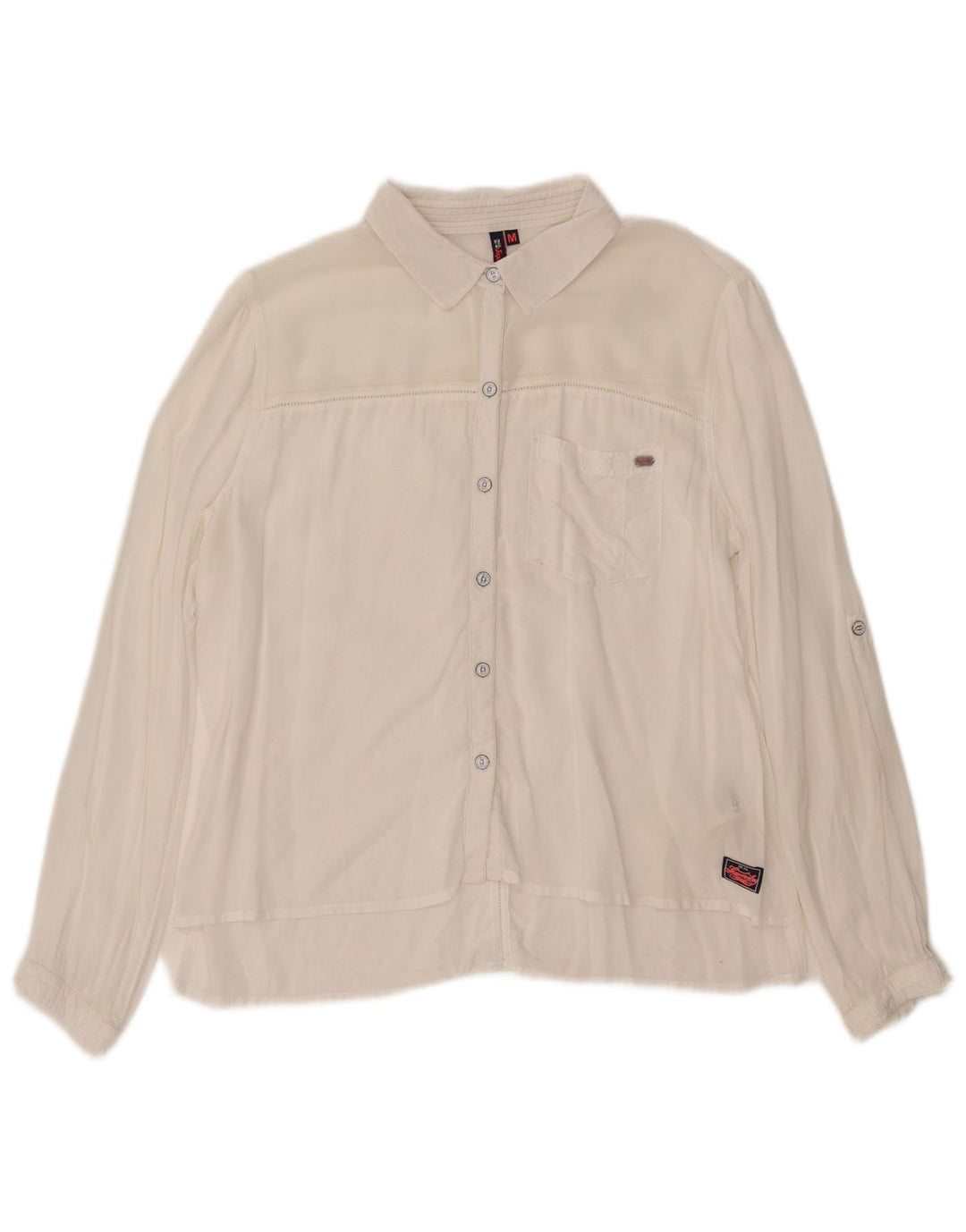 SUPERDRY Womens Shirt UK 14 Medium White Modal