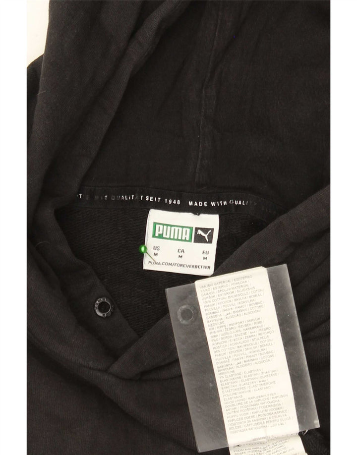 Puma Herren Grafik-Hoodie-Pullover aus mittelschwarzer Baumwolle