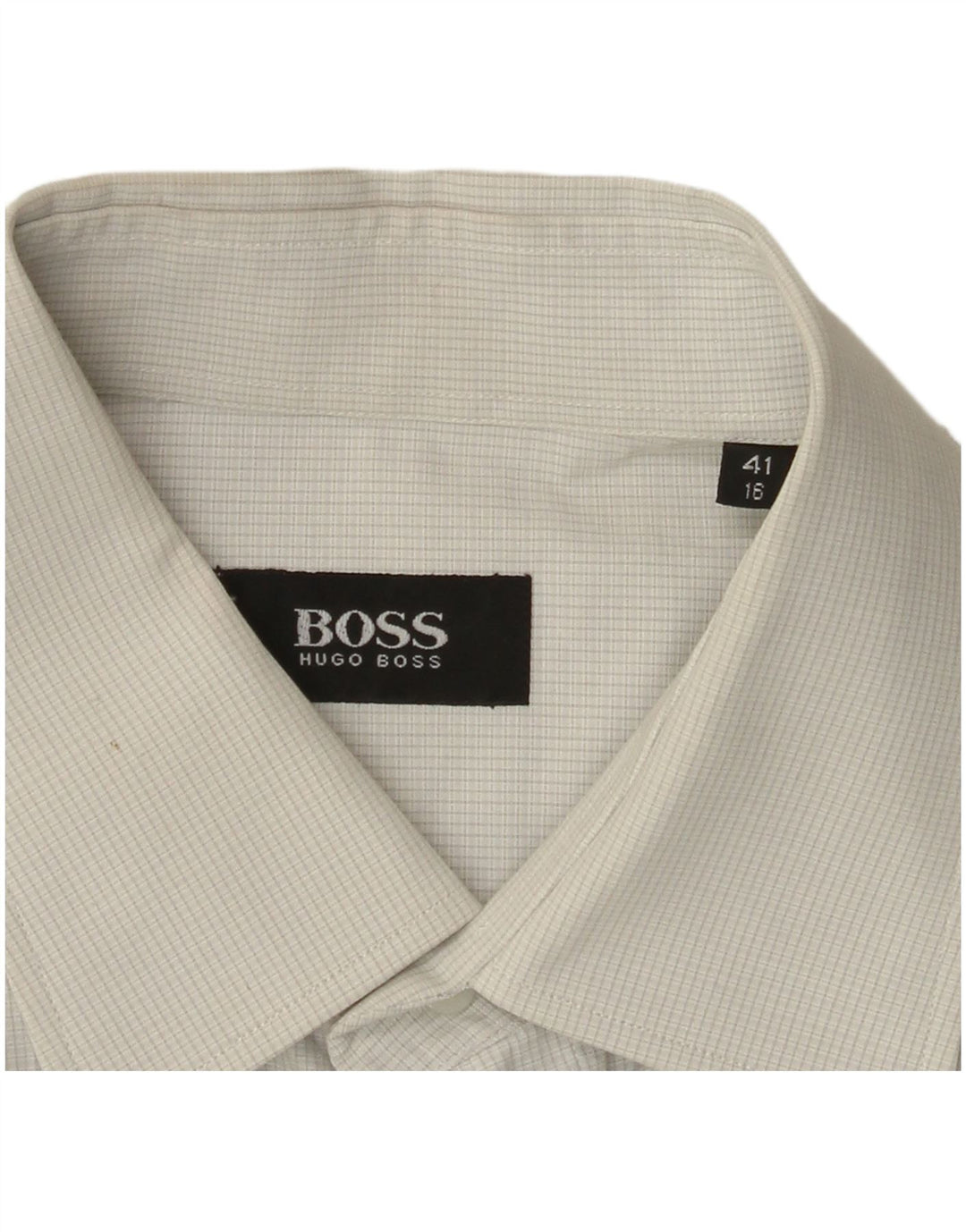 HUGO BOSS Mens Shirt Size 41 16 Large White Check