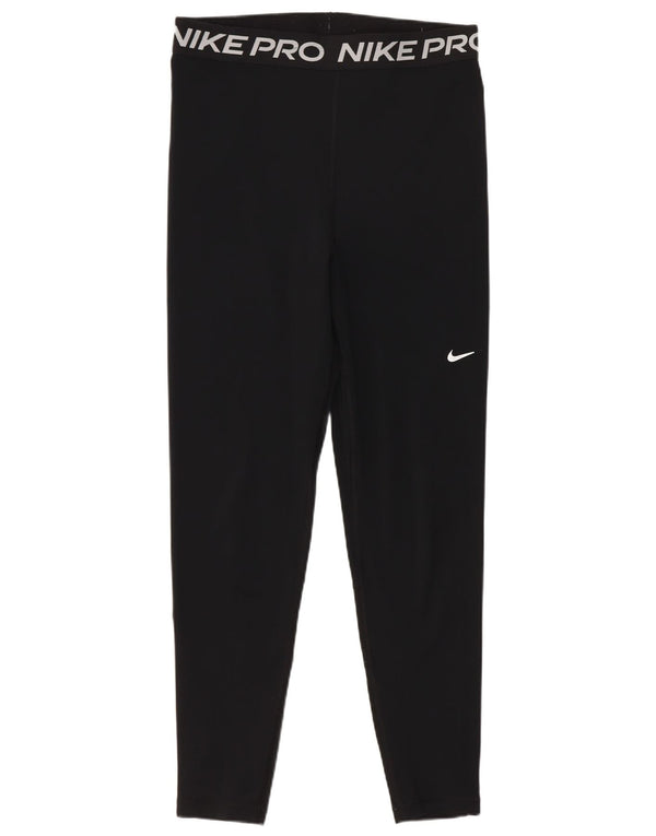 Nike Damen Crop Leggings UK 12 Mittelschwarzes Polyester