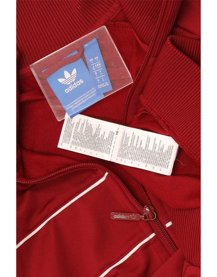 Adidas Herren-Trainingsanzug-Oberteil, Jacke, klein, Burgunderrot, Polyester