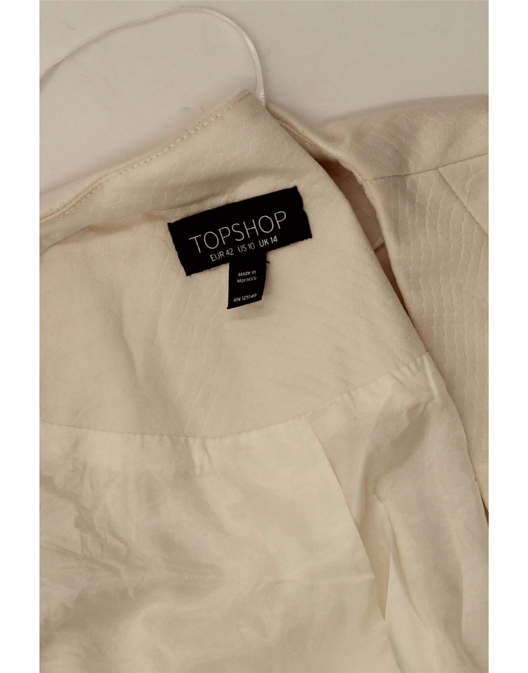 Offene Blazerjacke für Damen von Topshop, Gr. 44, groß, cremefarben, mit Tiermuster