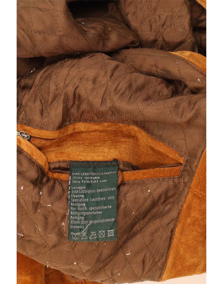 Kingfield Herren-Bomberjacke aus Wildleder, Größe 40, großes braunes Leder