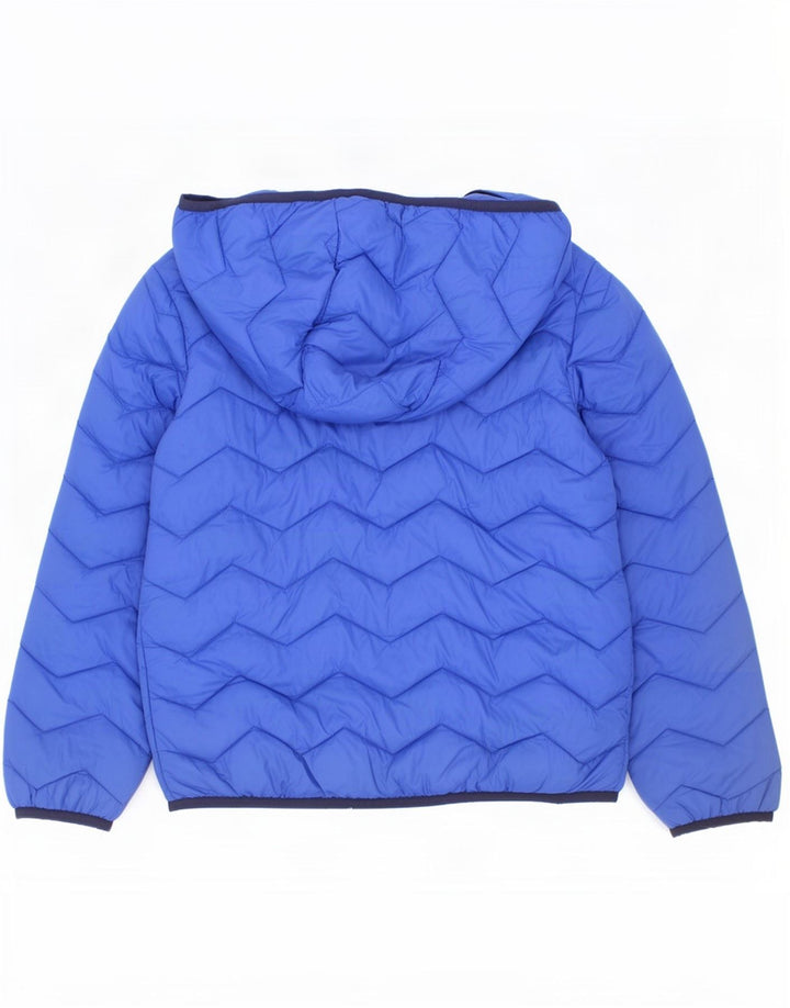 Benetton Wattierte Jungenjacke mit Kapuze, 7–8 Jahre, mittelblaues Polyamid