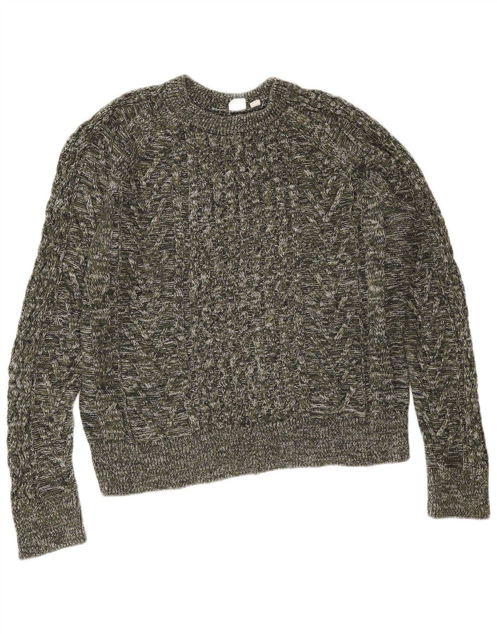 Gap Damen-Pullover, übergroß, Rundhalsausschnitt, Gr. 40, Größe L, Grau meliert