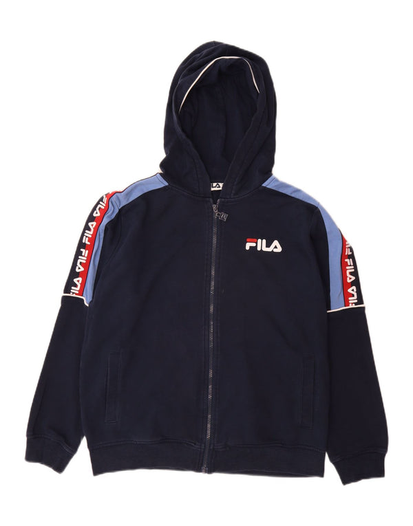 FILA Kapuzenpullover mit grafischem Reißverschluss für Jungen, 15–16 Jahre, Marineblau, Farbblock