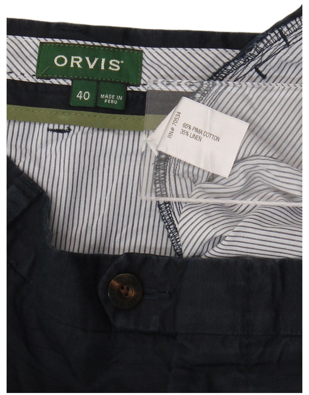 ORVIS Herren Chino Shorts W40 XL Marineblau Baumwolle