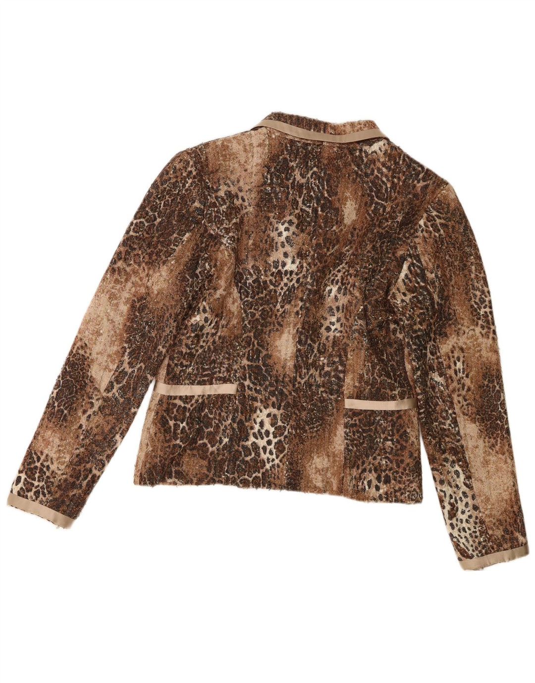 Renato Nucci Damen 2-Knopf-Blazerjacke IT 42 Mittelbrauner Tierdruck