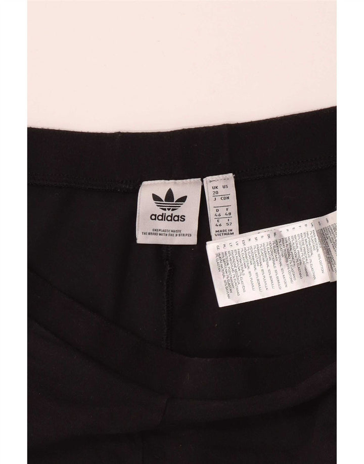Adidas Damen Leggings UK 20 2XL Schwarz Baumwolle