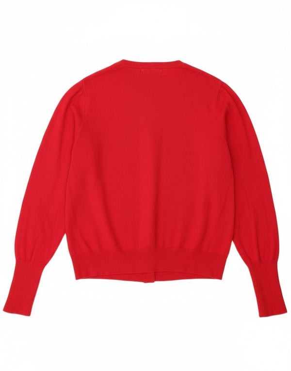 Marks & Spencer Damen Crop Cardigan Pullover UK 16 Große rote Viskose