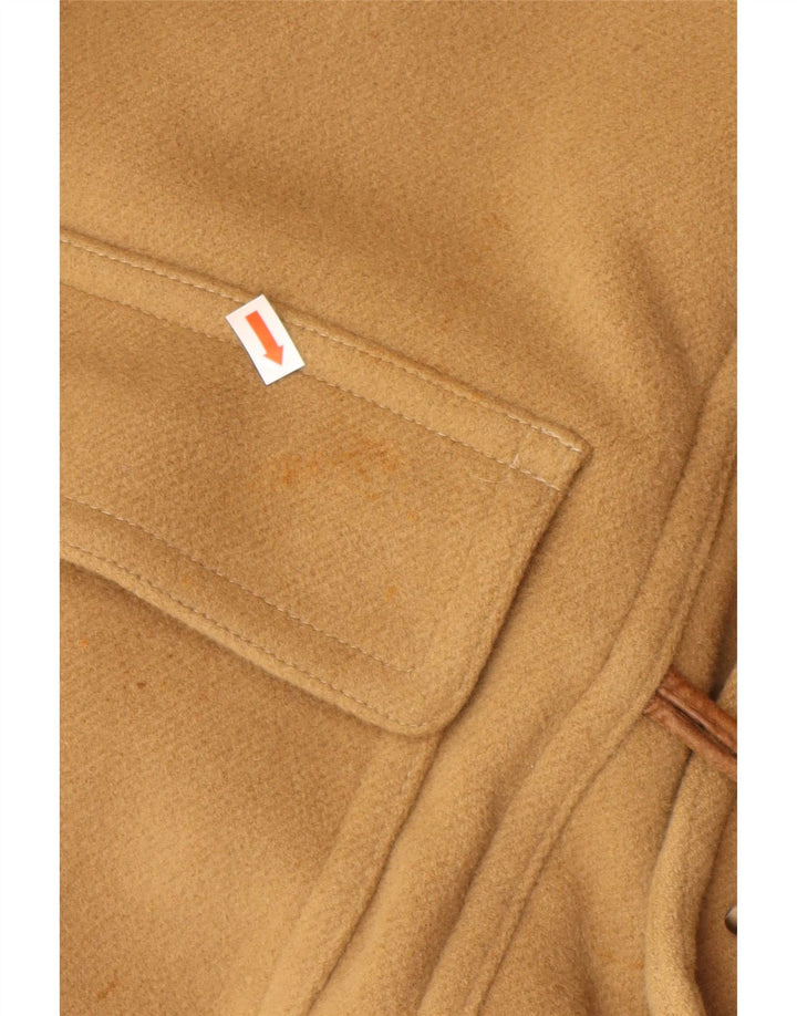 VINTAGE Herren Dufflecoat mit Kapuze IT 52 XL Beige Wolle