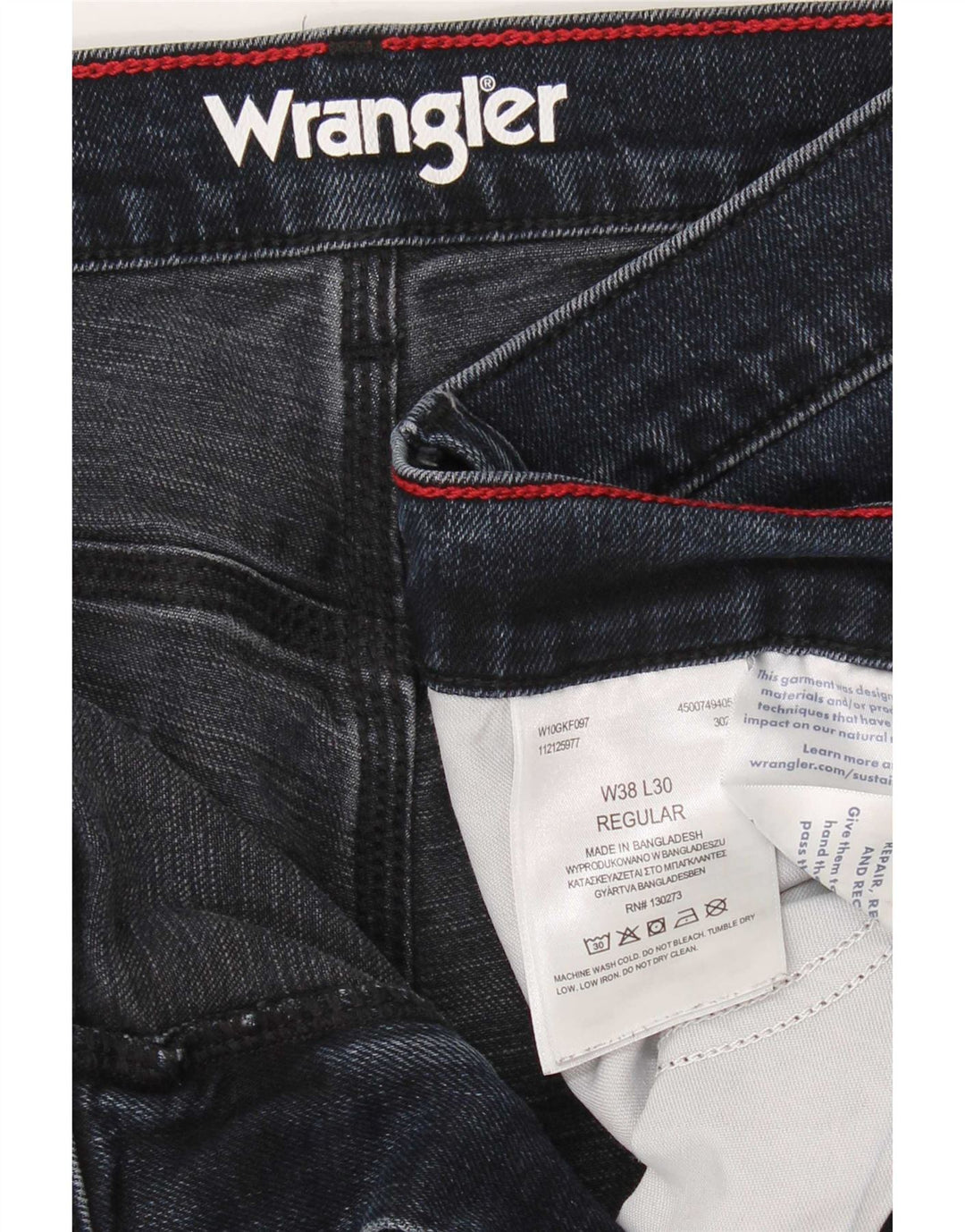 Wrangler Herren Regular Straight Jeans W38 L30 Marineblaue Baumwolle