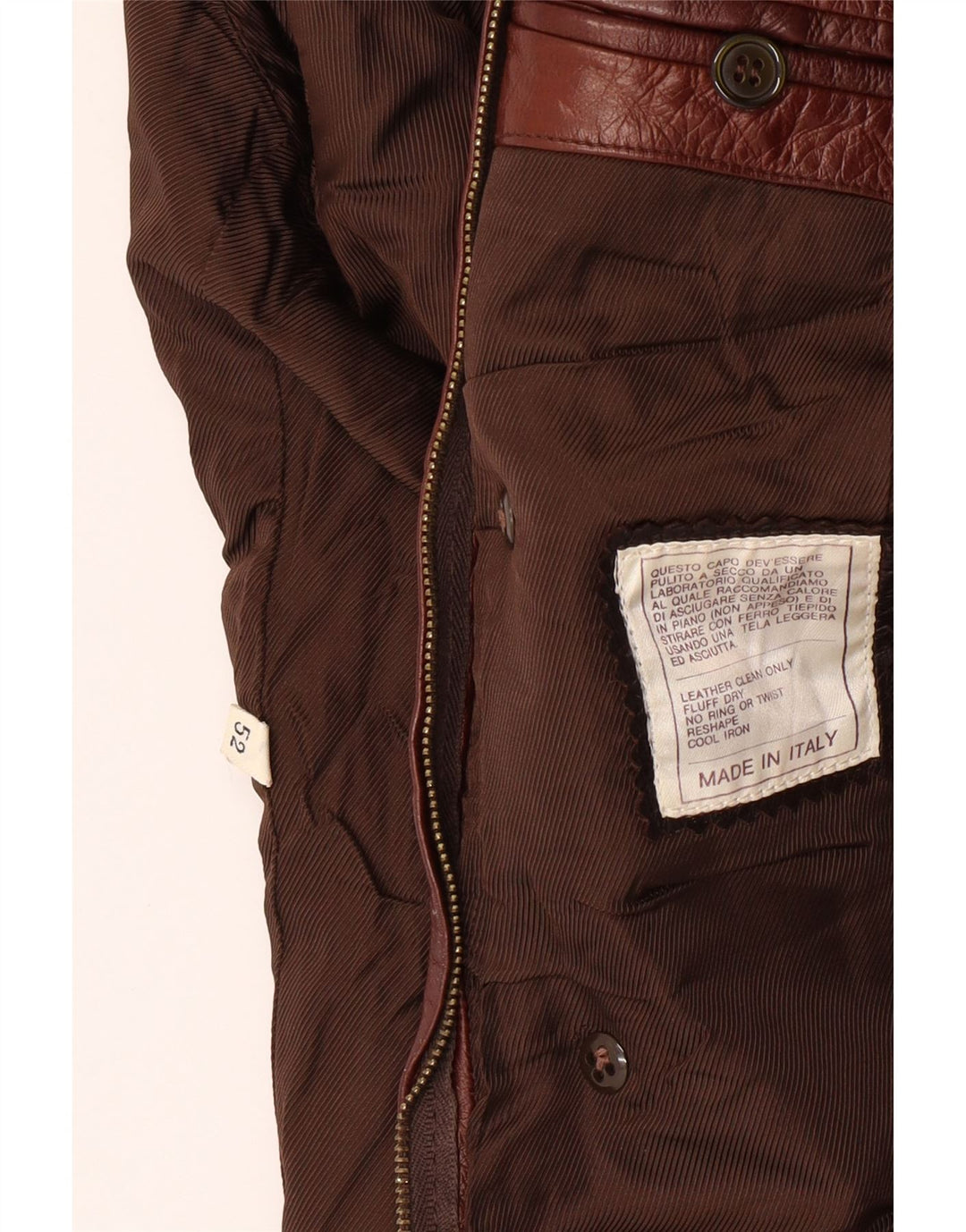 VINTAGE Damen Ledermantel IT 52 2XL Braunes Leder