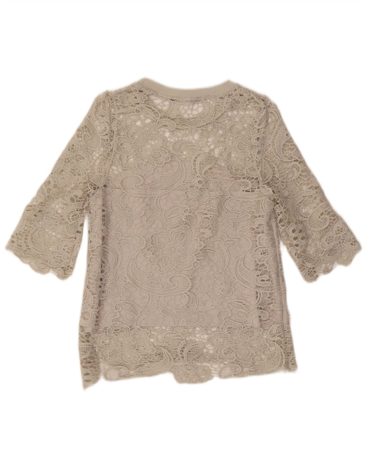 Zara Damen-Blusenoberteil, Gr. 40, Größe S, Grau, Blumenmuster