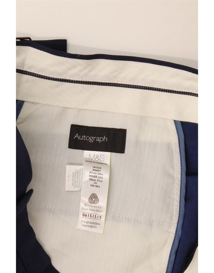 Marks & Spencer Herren Autograph Slim Anzughose W38 L31 Marineblau