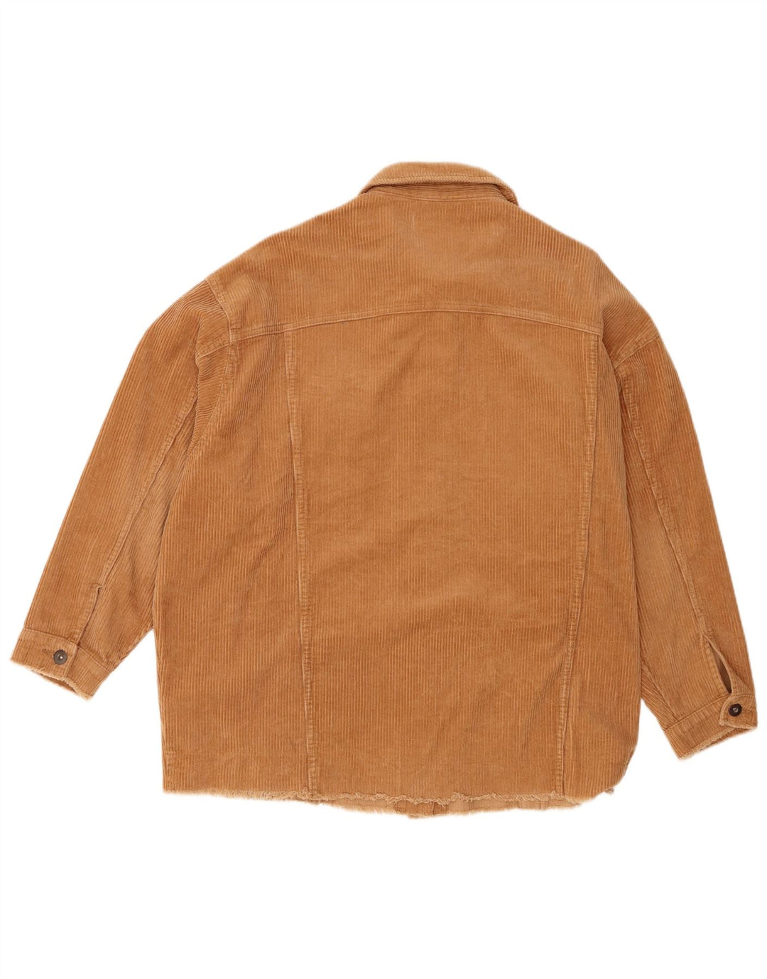 Zara Damen Übergroße Cordjacke UK 16 Large Beige Baumwolle