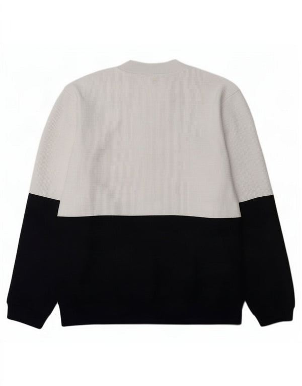 Zara Herren Sweatshirt Pullover XL Weiß Colourblock Polyester