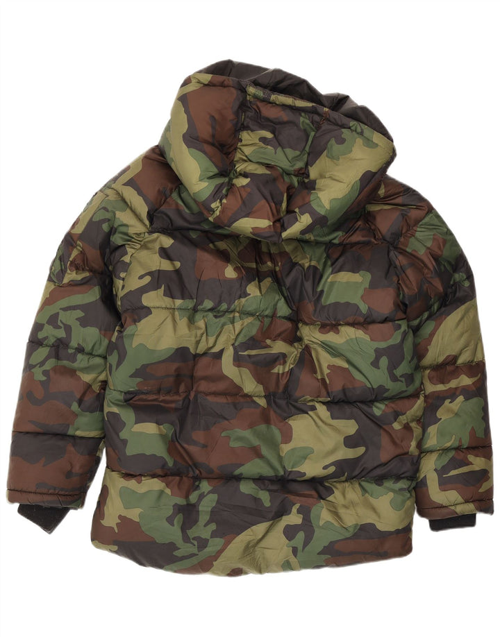 Wattierte Jacke mit Kapuze von Zara für Jungen, 13–14 Jahre, mehrfarbig, Camouflage