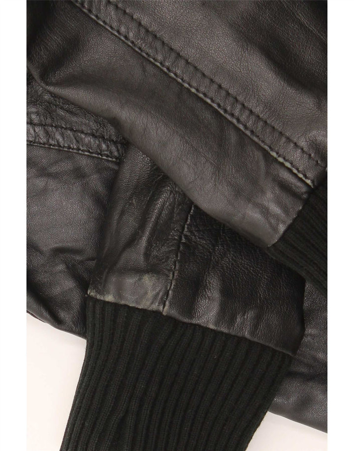 Object Damen Lederjacke UK 10 Small Schwarzes Leder