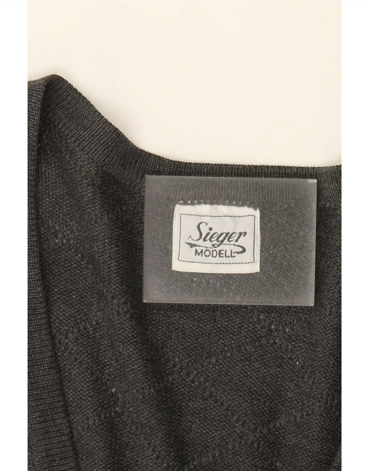 Vintage Damen Cardigan Pullover EU 46 XL Grau kariert Polyacryl
