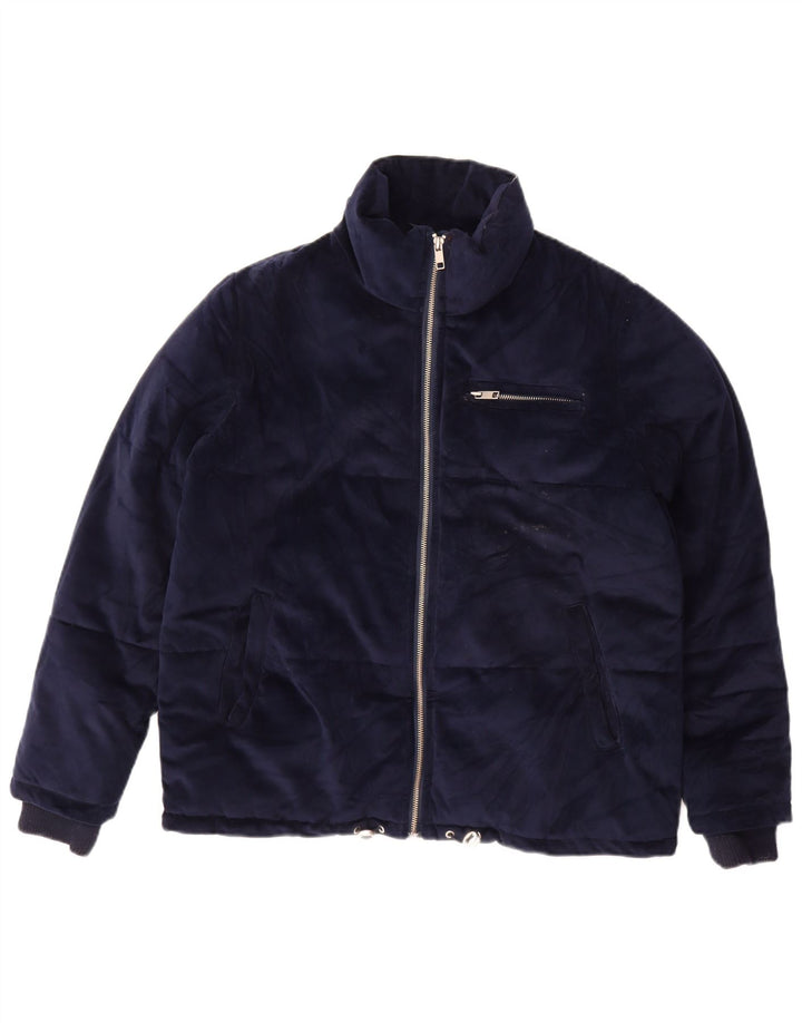 Marks & Spencer Damen Übergroße gepolsterte Veloursjacke UK 10 Small Marineblau