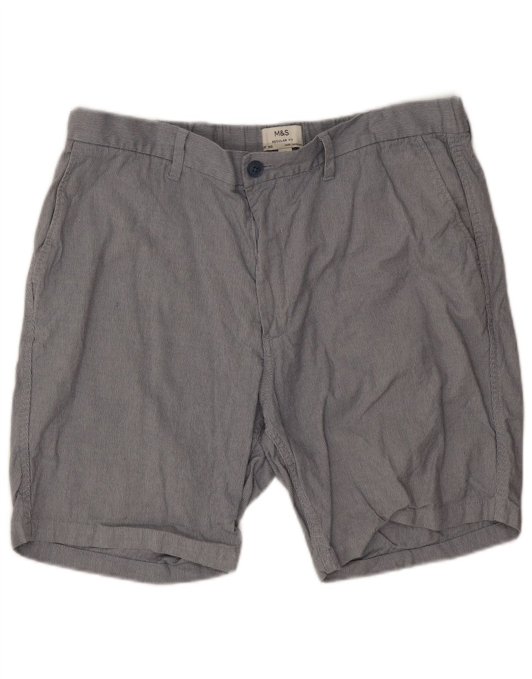 MARKS & SPENCER Herren-Chinoshorts mit normaler Passform, W38, XL, Grau, Polyester
