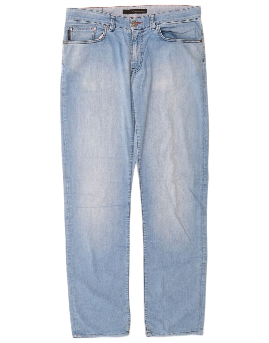 Calvin Klein Damen Slim Jeans W34 L32 Blaue Baumwolle