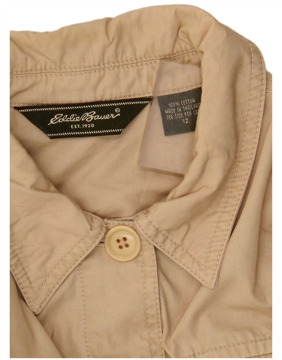 Eddie Bauer Damen Utility-Jacke US 12 Large Beige Baumwolle