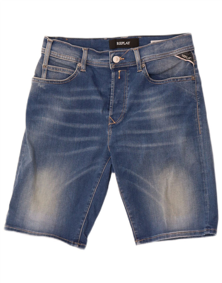 Replay Herren-Jeansshorts, W28, Größe S, Blau, Baumwolle