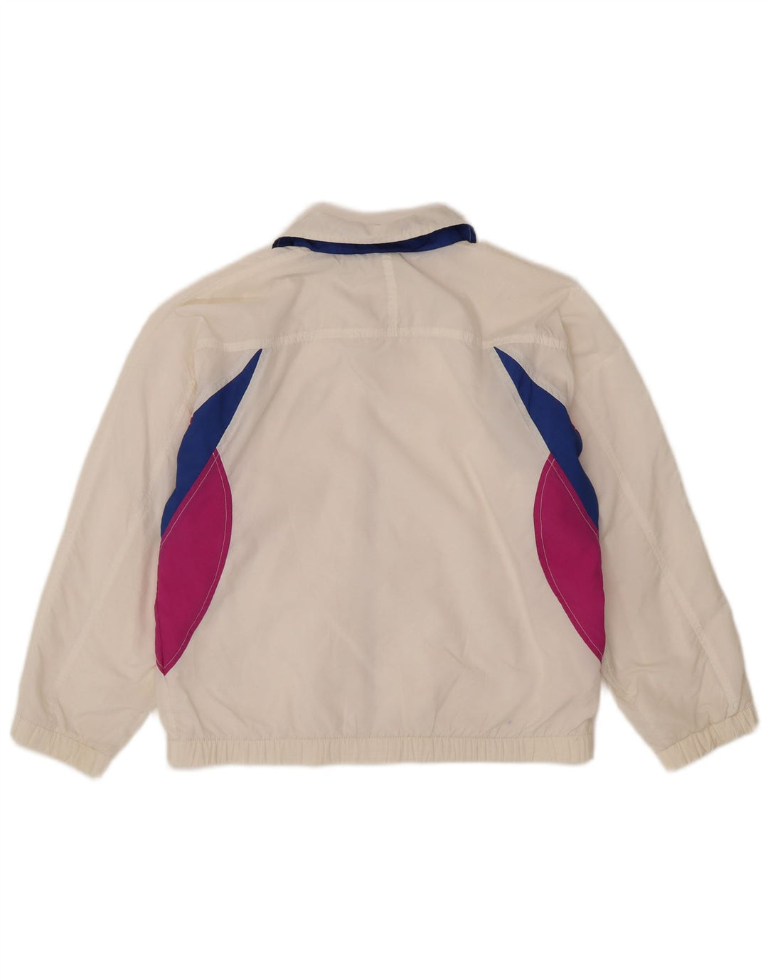 Ellesse Damen-Trainingsanzug-Top-Jacke, UK 14, mittelweißes Colourblock-Nylon