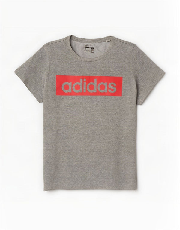 Adidas Damen Grafik T-Shirt Top UK 18 XL Grau Baumwolle