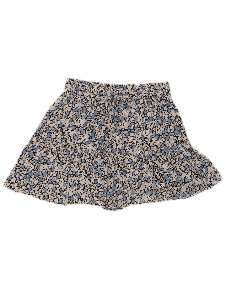 Zara Damen-Hotpants, Größe S, Größe S, mehrfarbig, Viskose mit Blumenmuster