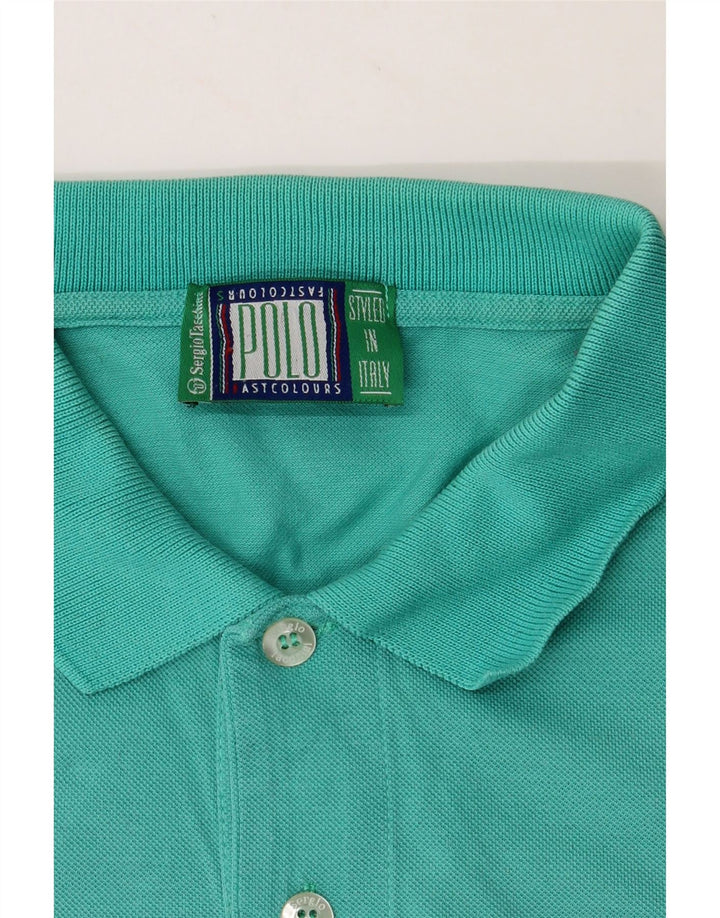 SERGIO TACCHINI Mens Polo Shirt Large Turquoise Vintage Sergio Tacchini and Second-Hand Sergio Tacchini from Messina Hembry 