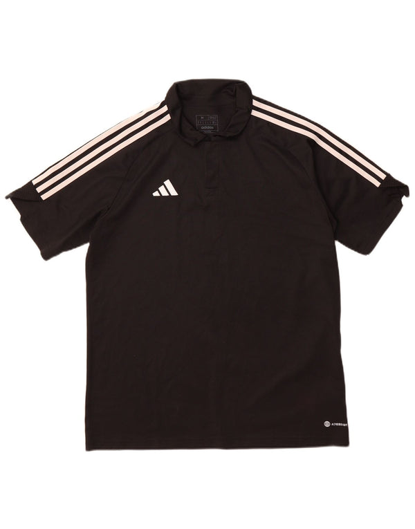 ADIDAS Mens Aeroready Regular Fit Polo Shirt Medium Black Polyester