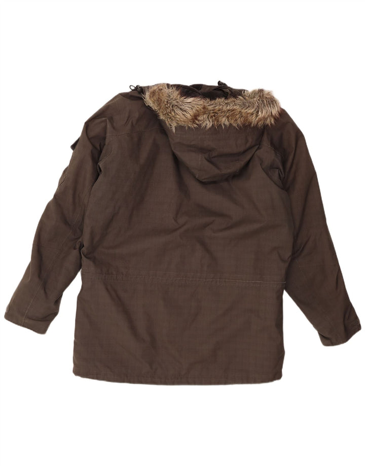 Jack Wolfskin Herren-Sherpa-Parka mit Kapuze, UK 34, Größe S, grau, Polyester