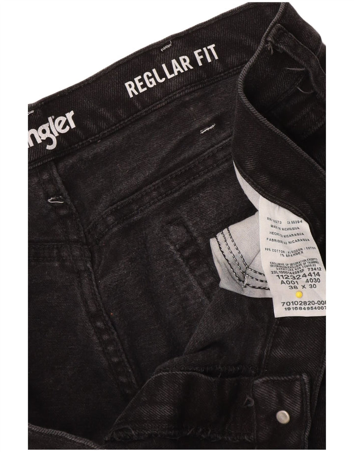 Wrangler Herren-Jeans mit normaler Passform, gerade Passform, W38, L30, schwarze Baumwolle
