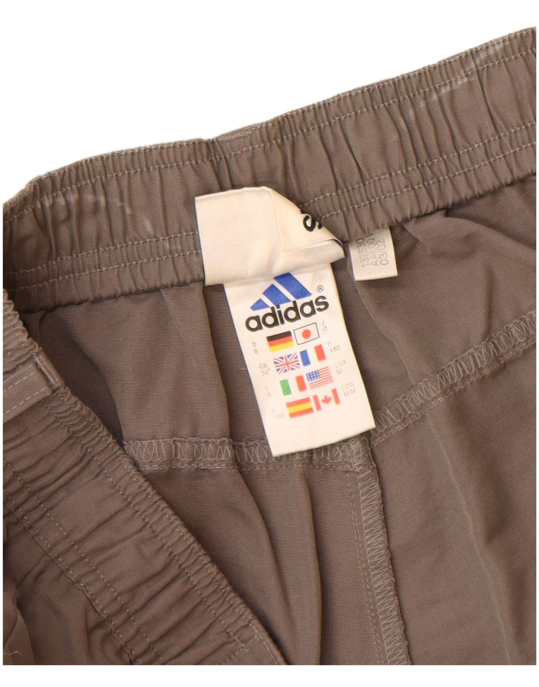 ADIDAS Herren Straight Cargo Capri-Hose, Größe L, W34, L20, Grau, Baumwolle