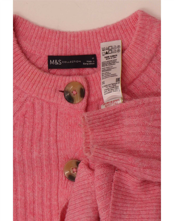 Marks & Spencer Damen-Cardigan-Pullover UK 14 Mittelrosa Acryl